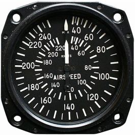 3 1/8 inch Airspeed Indicator, 40-250 mph, 40-220 knots, non-TSO, from ...